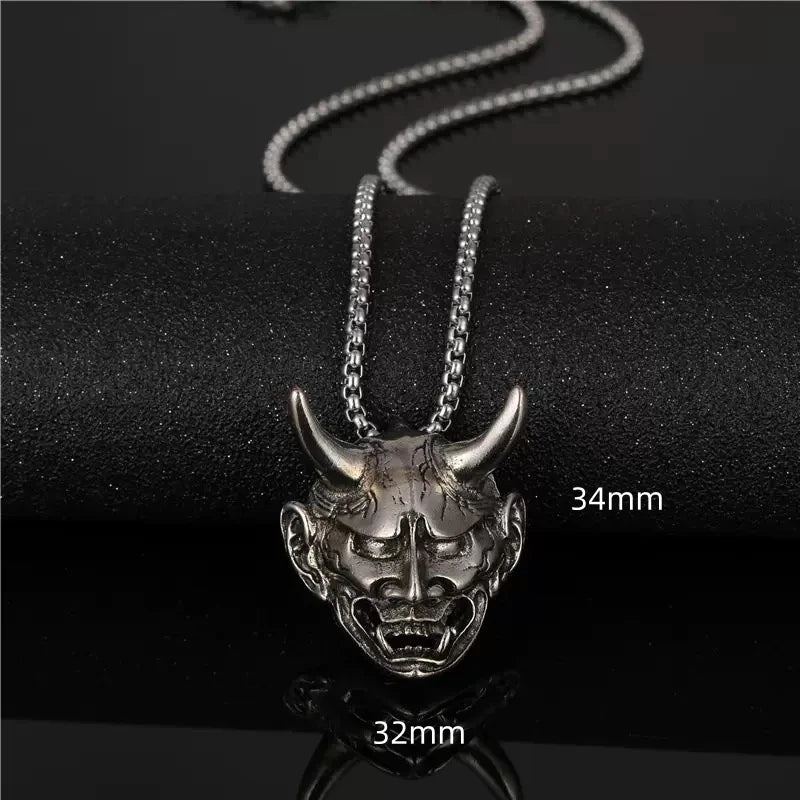Ghost Face Devil Pendant Necklace — Stainless Steel