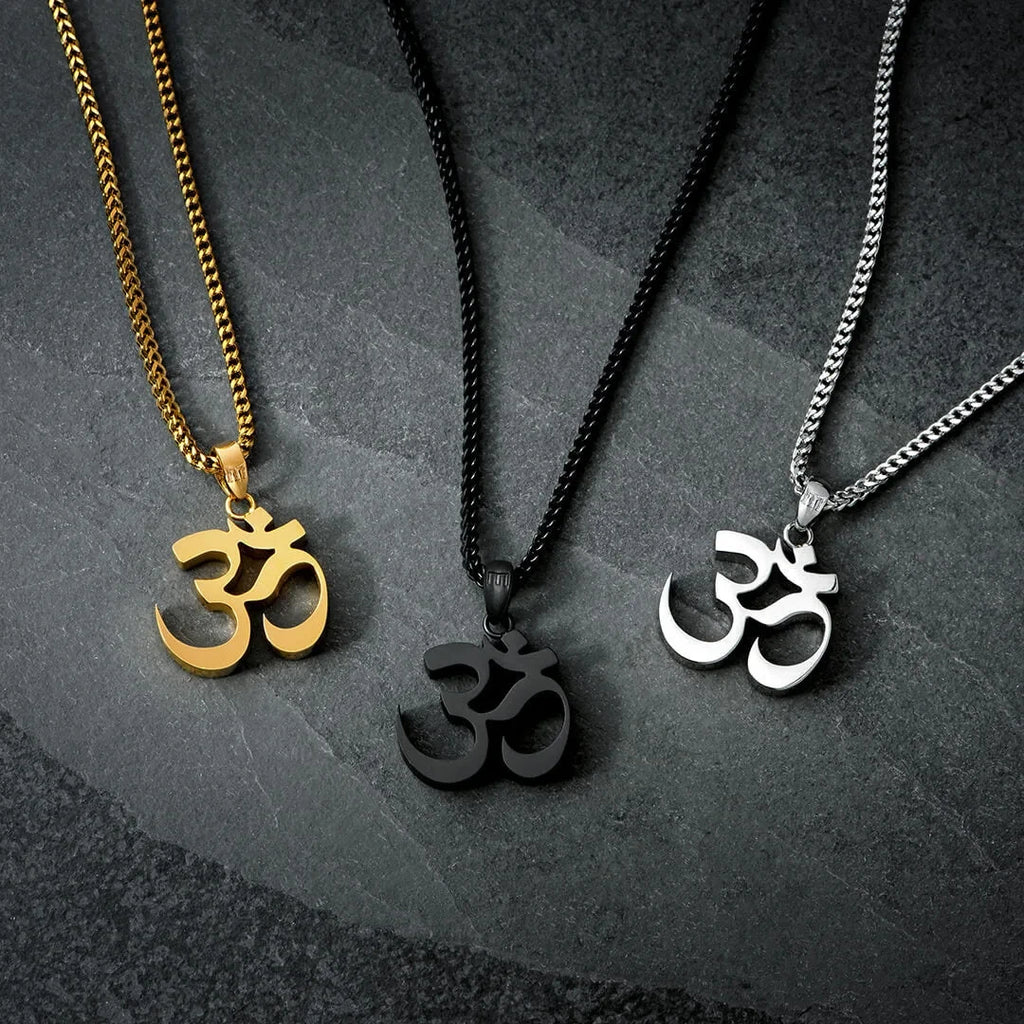 Om Aum Pendant Necklace — Stainless Steel