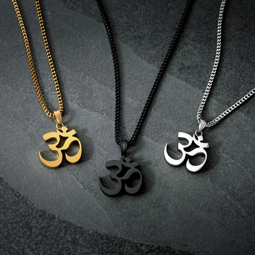 Om Aum Pendant Necklace — Stainless Steel