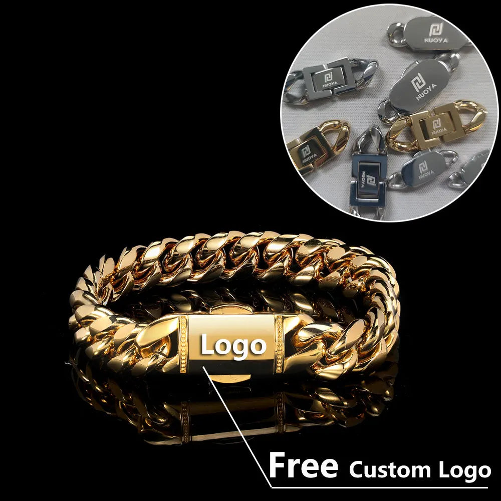 Black Cuban Bracelet Stainless Steel 12MM PVD