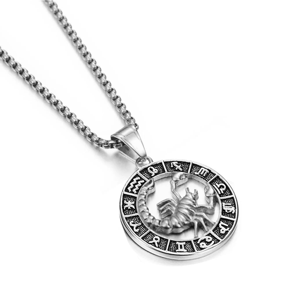 Zodiac Dragon Stainless Steel Pendant Necklace
