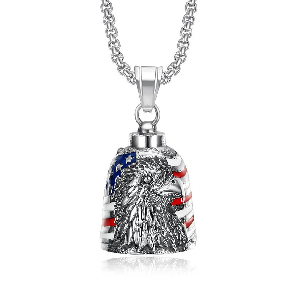Gothic Lion Head Bell Pendant — Stainless Steel