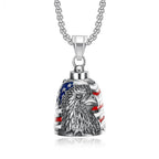 Gothic Lion Head Bell Pendant — Stainless Steel