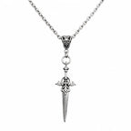 Gothic Sword Necklace Antique Medieval Blade Pendant Punk Men Women Vintage Street Neck Accessories