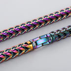 Hip-Hop Men's Necklaces Rainbow Gold Color 8/10MM Wide Stainless Steel Link Neck Chains for Men Birthday Jewelry Gift