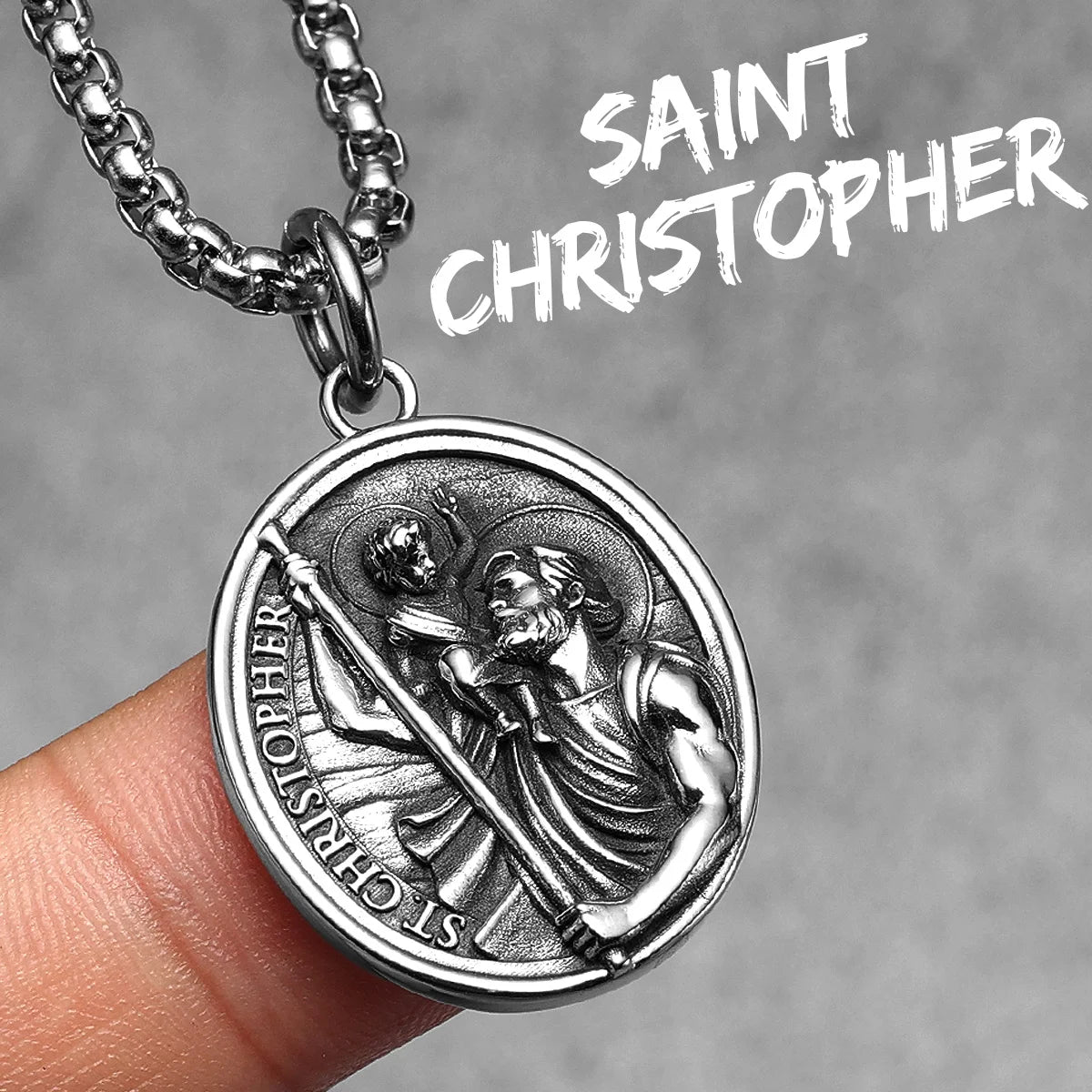 St. Christopher Pendant — Stainless Steel