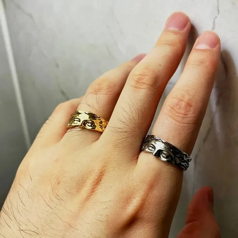 Greek Mythology Retro Gothic Art Open Ring — Adjustable