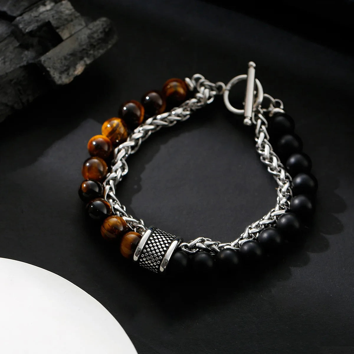 Tiger Steel Bracelet Rosary Eye Stone Hand