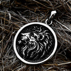 Round Lion Wolf Tiger Pendant — Stainless Steel