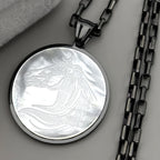 Steel Pendant Natural Shell Horsehead Animal Friendship