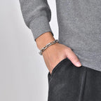 Silver Rectangle Chain Bracelet — Stainless Steel