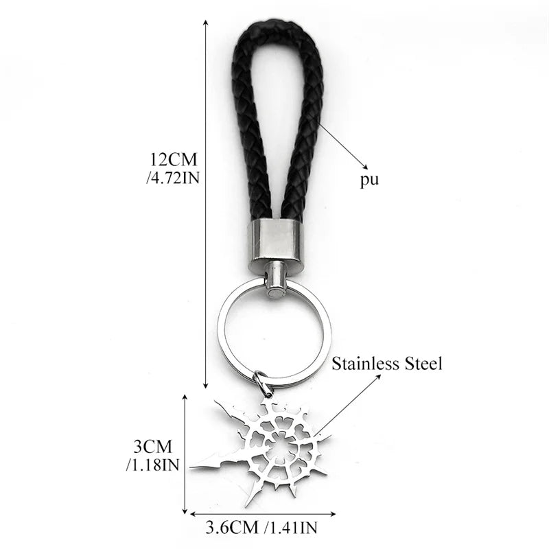 Gothic Silver Boomerang Keychain — Stainless Steel