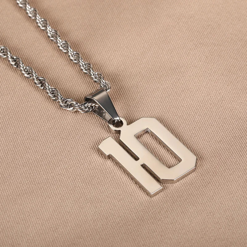 Custom Basketball Baseball Numeral Necklaces For Men Women Personalized Stainless Steel Jewelry Sportsmanship Gift For Boyfriend