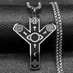 Norse Viking Compass Cross Pendant Necklace