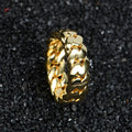 Luxury 24K 9999 Pure Gold real gold Hip-Hop Simple 8mm Gloface Cuban Chain Ring Hiphop Men's Ring