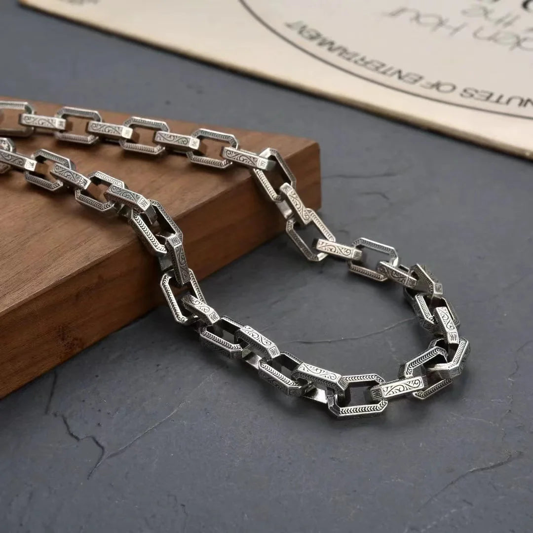 Brass Punk Hiphon rock link Chain Cool Necklace Clavicle Chain Necklace For Women Men Girls Party Jewelry