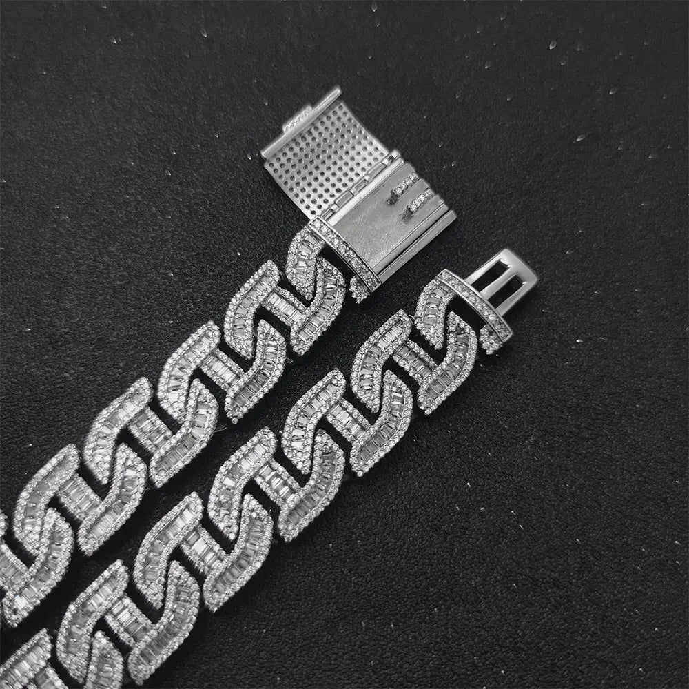 Iced Out Cuban Chain Necklace Stainless Steel 16MM