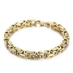 Fongten 4/5/6/8mm Byzantium Bracelet For Men Stainless Steel Box Chain Wirstband Charm Men Bangle Bracelets Jewelry