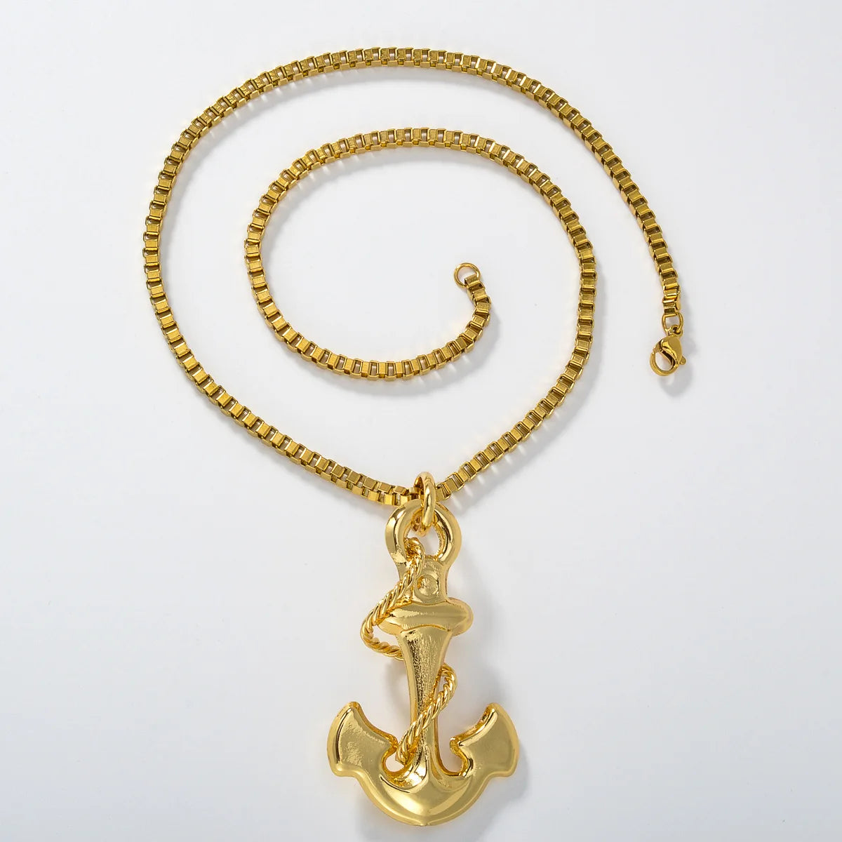 Luxury Men's Women's Pirate Ship Anchor Pendant Necklace