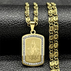 Iced Out Jesus Cross Gold Pendant Necklace