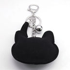 Iced Out Cat Black Pendant Crystal Head Key Alloy