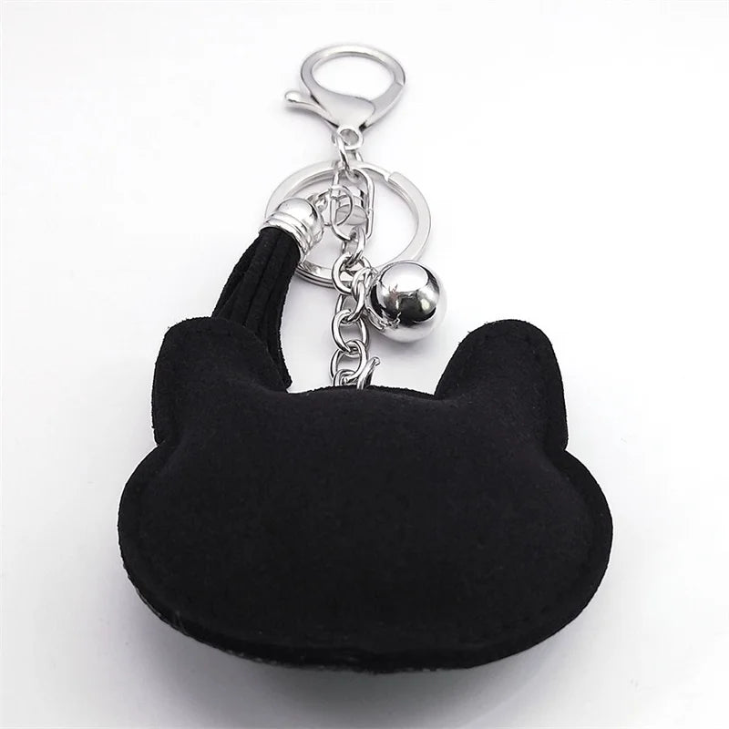 Iced Out Cat Black Pendant Crystal Head Key Alloy