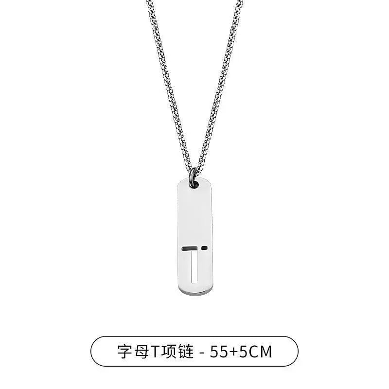Steel Pendant Letter Rectangle Tags Initial