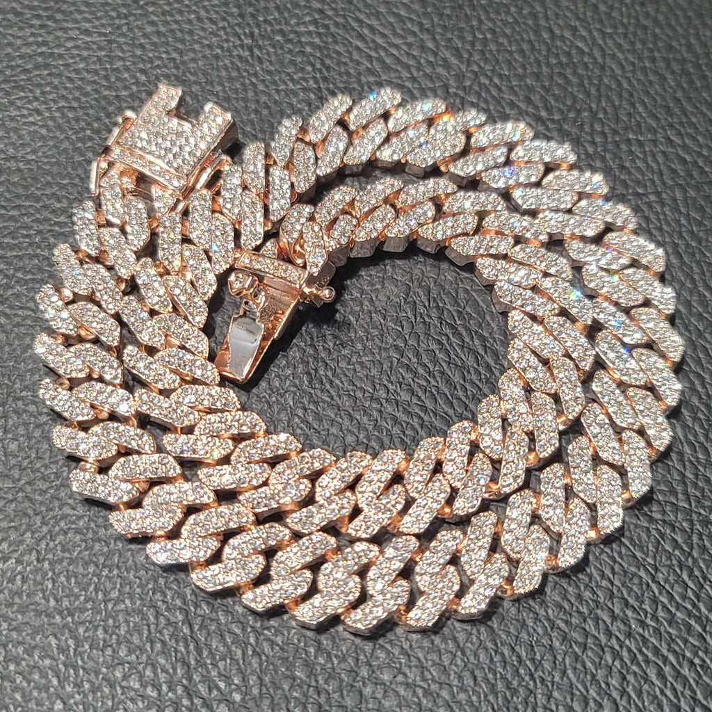 Fashion Hip Hop Miami Cuban Necklace Chain Full Diamonds 9mm 12mm 15mm 20mm 24mm Pendant Chains Long Buckle Closure Jewelry Gift
