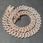 Fashion Hip Hop Miami Cuban Necklace Chain Full Diamonds 9mm 12mm 15mm 20mm 24mm Pendant Chains Long Buckle Closure Jewelry Gift