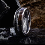 Red Personalized Couple Tungsten Carbide Ring with Spider Pattern Dome Edge,Comfortable Fit, Fashionable Daily Item,Wedding Ring