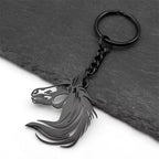 Black Horse Head Pendant Necklace — Stainless Steel