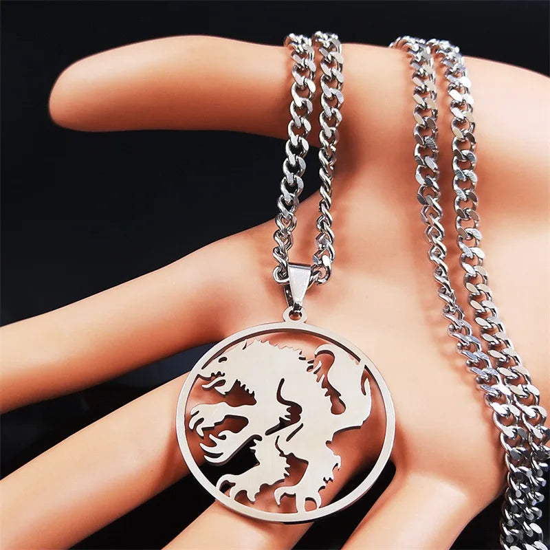 Vintage Werewolf Pendant Necklace — Stainless Steel