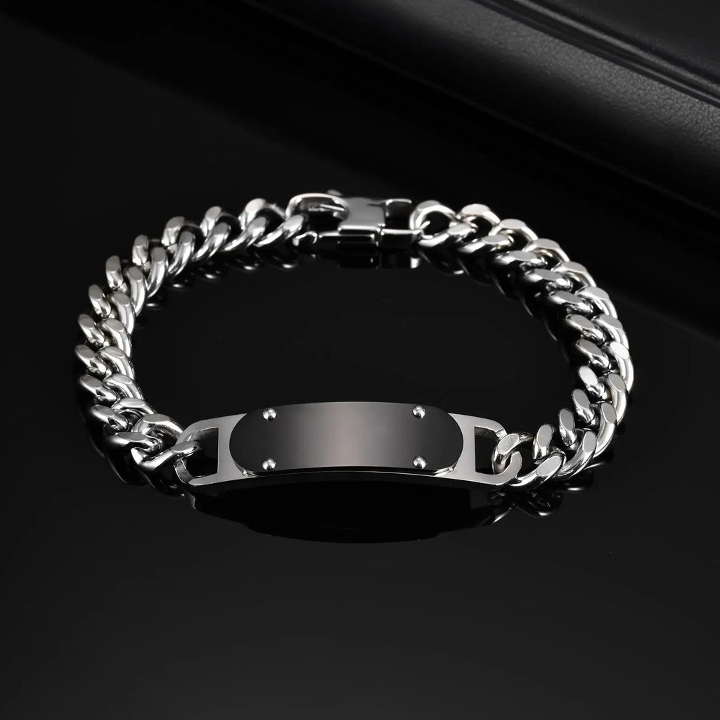 Casual Men's Thick Chain Bracelet,Never Fade Stainless Steel Wristband,New Punk Jewelry Gift
