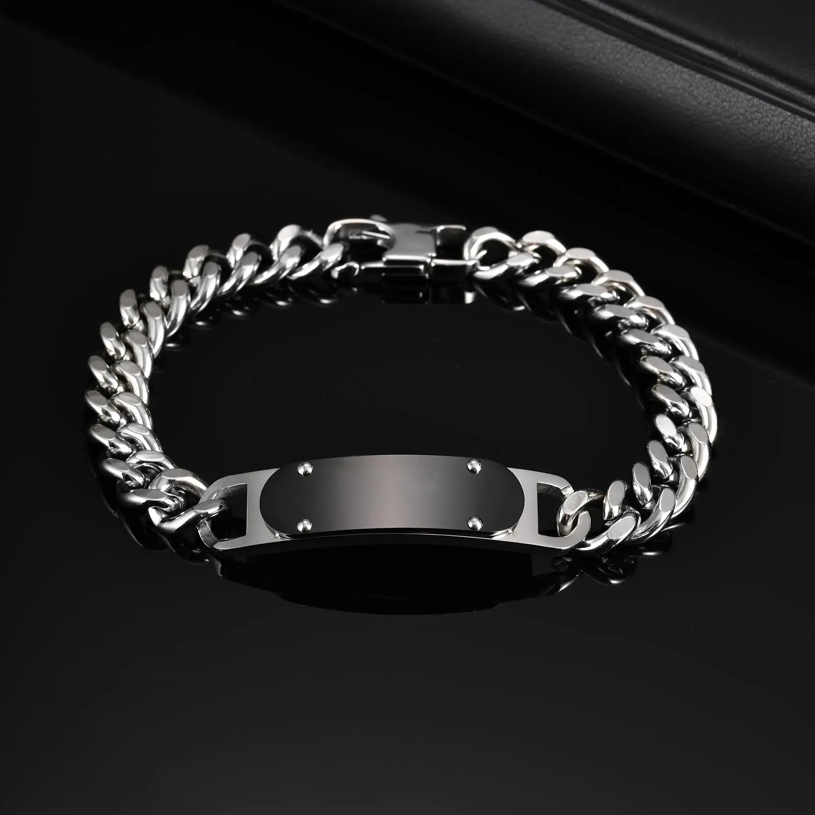 Casual Men's Thick Chain Bracelet,Never Fade Stainless Steel Wristband,New Punk Jewelry Gift