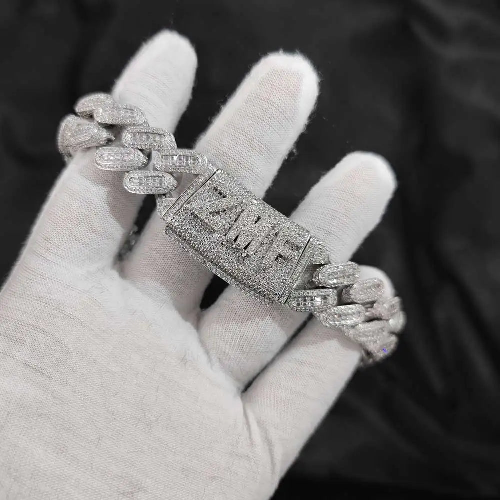 Iced Out Cuban Chain Necklace Stainless Steel 18MM