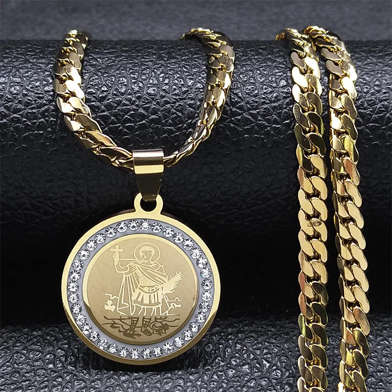 Crystal Lord's Prayer Cross Pendant — SS
