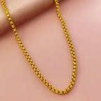 Round Box Chain Necklace 4mm — Gold-Tone, 18-24 Inches