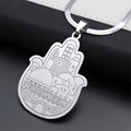 Jerusalem Palace Solomon Hamsa Hand Necklace — Stainless Steel