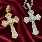 Iced Out Cross Pendant Baguette CZ Jesus