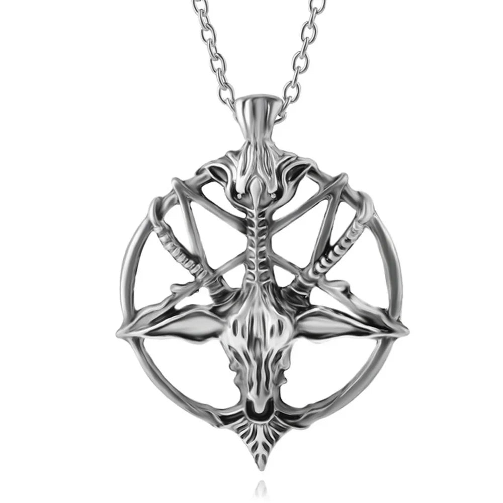 LaVeyan Baphomet Sigil Pendant Necklace — Inverted Pentagram