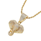 Gold Elephant Pendant Necklace Statement