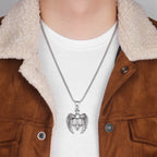 Red Black Cross Wings Men Long Necklaces Pendants Chain Punk for Boy Male Stainless Steel Jewelry Creativity Gift Wholesale