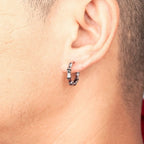 Bamboo Shaped Hoop Earrings for Men Women — Stainless Steel