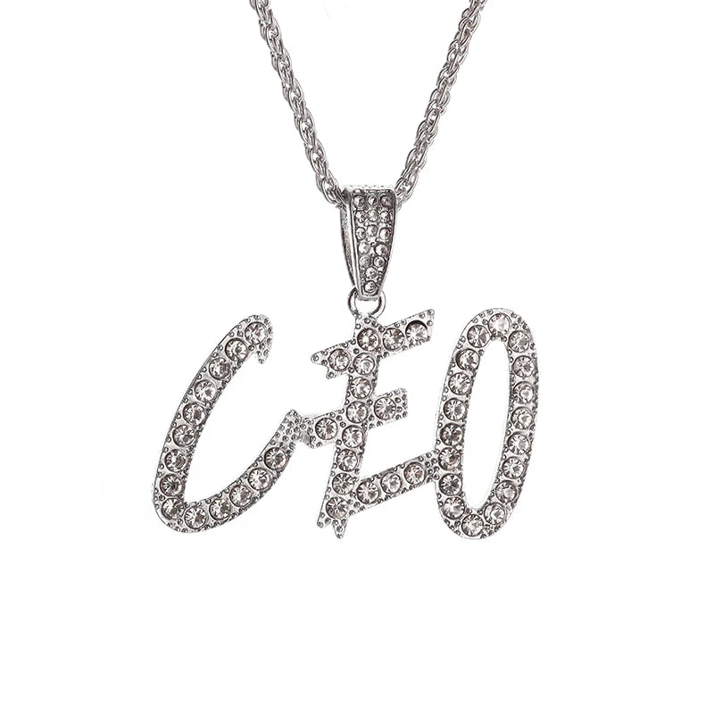 Hip Hop Rock Rapper Blessing Alphabet Pendant Necklace for Personality Men Fashion Street Trend Jewelry Accessories Gift