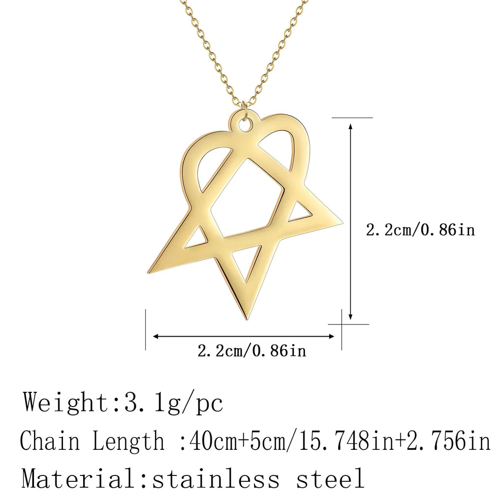 Geometric Triangle Star Necklace — Stainless Steel