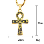 Vintage Punk Anka Cross Pendant Stainless Steel Egyptian Necklaces For Men Women Unique Rune Amulet Jewelry Gifts