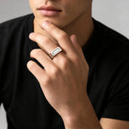 Polished Signet Spinner Fidget Ring for Men — Stainless Steel