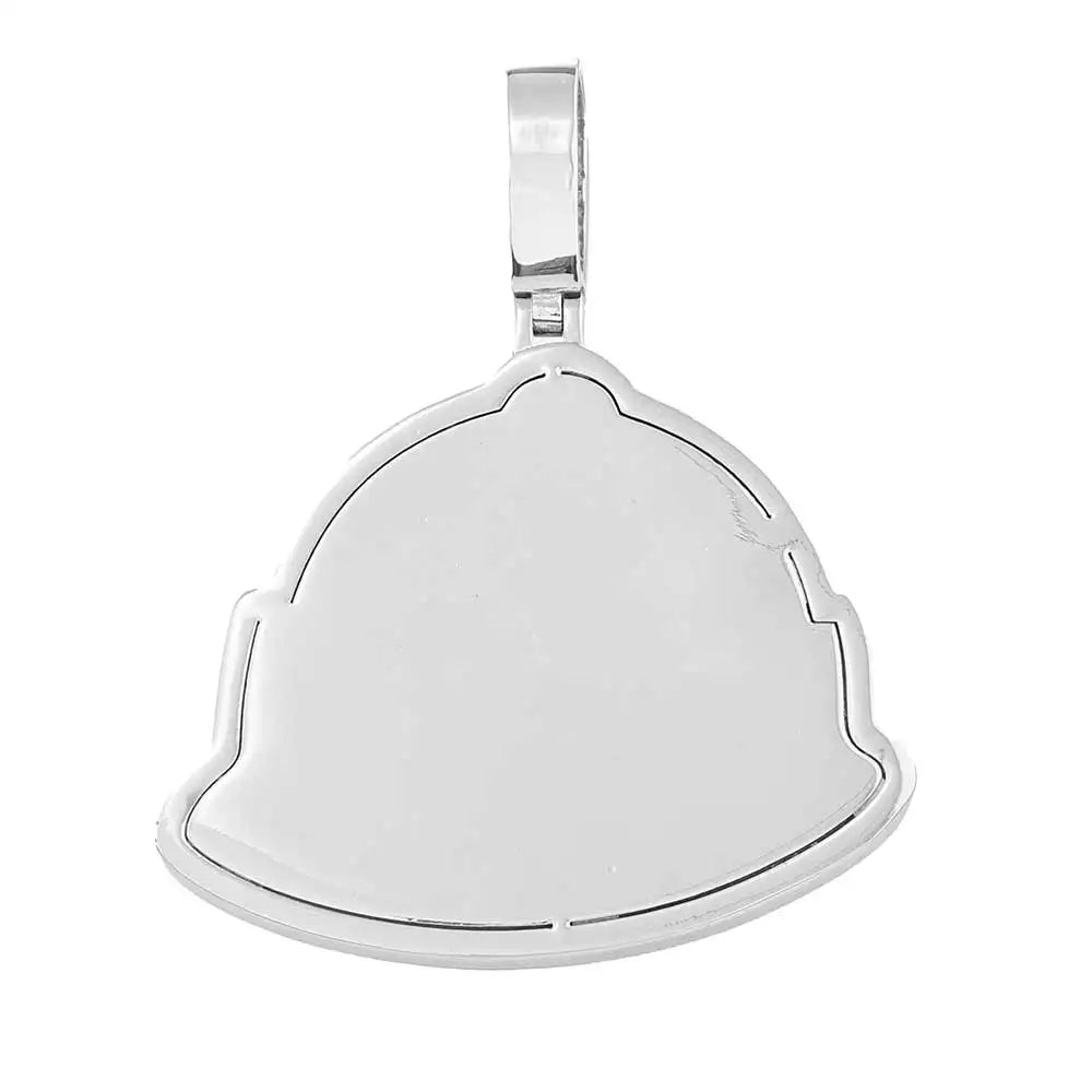 Iced Out Helmet Pendant Necklace CZ