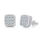 Iced Out Round CZ Piercing Stud Earrings for Men and Women