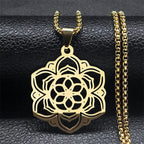 Buddhism Meditation Buddha Yoga Pendant Necklace Stainless Steel Tree of Life Buddhist Chakras Reiki Chain Jewelry Collar